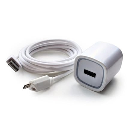 Minimini 6 ft. 2.1A Rapid Wall Charger with Micro USB Cable, White MI3228069